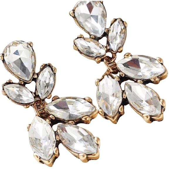 Crystal Statement Earrings l BRASS CRYSTAL BRIDAL EARRINGS l Special occasion - Picture 1 of 3